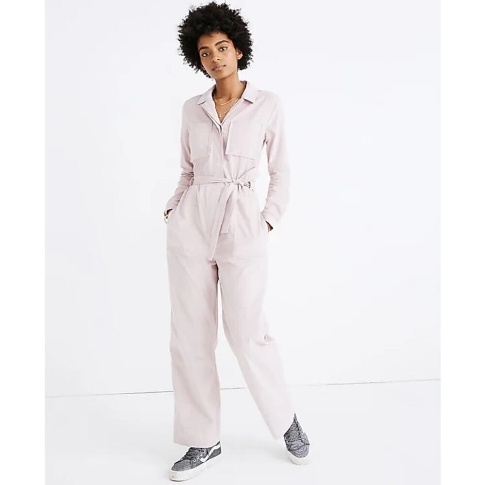 Madewell Corduroy Belted Jumpsuit K3347 Purple Pink Size 4